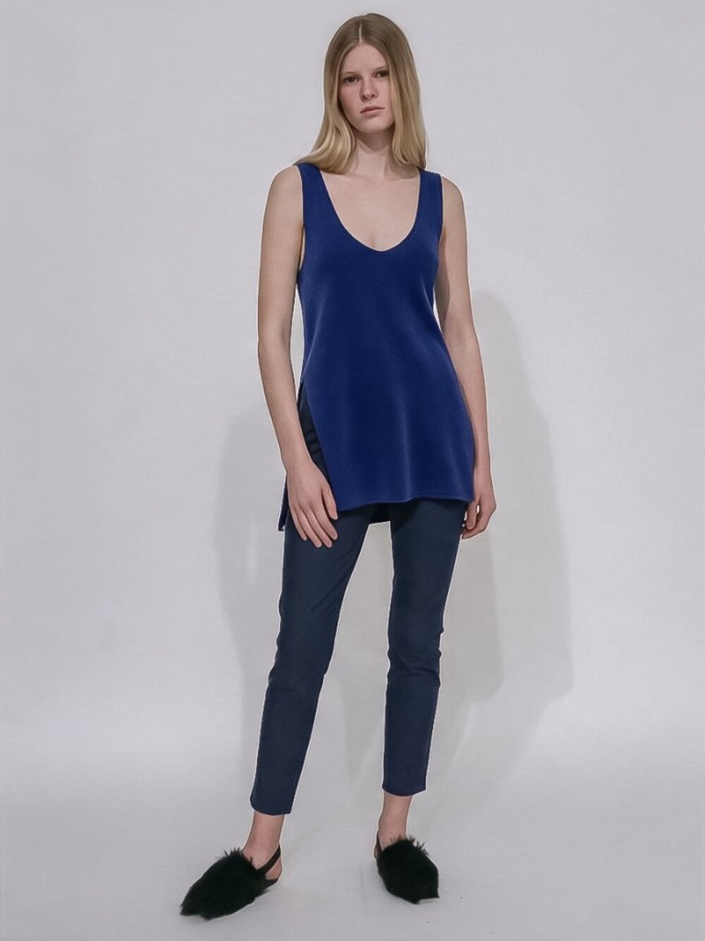 Rosetta Getty Deep Scoop Cobalt Dress Tank
